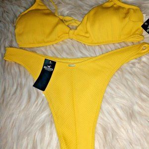 Hollister Women's Yellow Swimsuit Bikini NWT XL